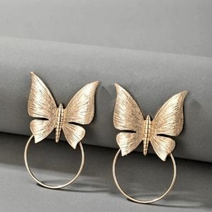 * 2 for $5 * NWT sweet gold-tone butterfly design earrings.